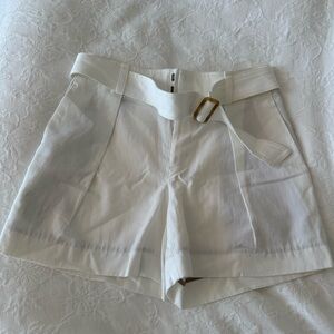 Vince Damen Twill-shorts White Linen/Cotton size 6 NWT